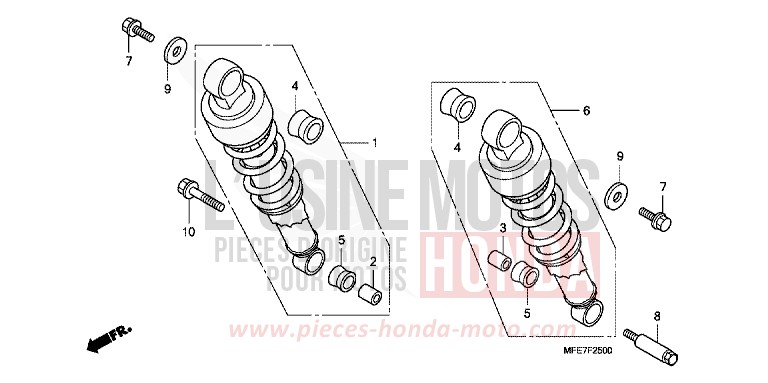 COUSSIN ARRIERE de Shadow Aero GRAPHITE BLACK (NHB01B) de 2010